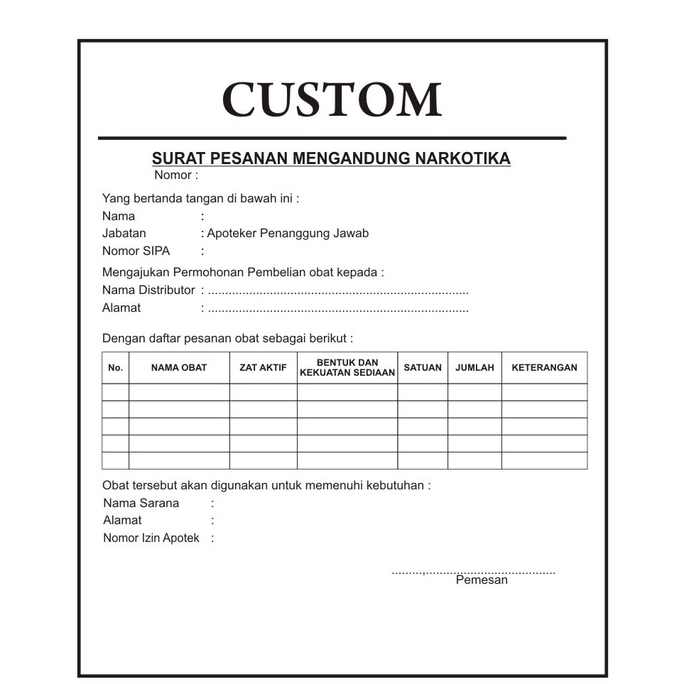 

KODE N32Y PSIKOTROPIKA surat pesanan obat mengandung prekursor farmas OOT NARKOTIKA