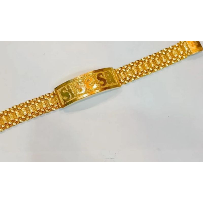 Gelang Plat Sisesa Emas Lapis999