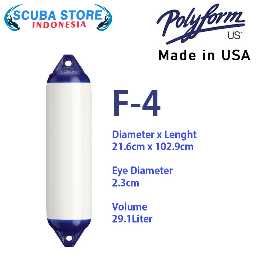 Pelampung Pelabuhan Polyform US Buoy F3 Fender Dapra Guling Perahu Kapal Yacht Peredam Benturan