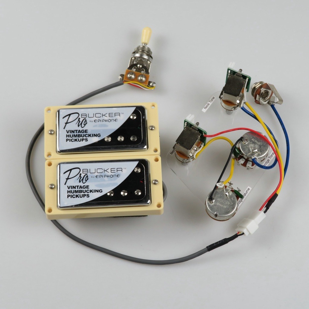 Chrome Humbucker Bucker PRO Alnico 5 Pickup gitar listrik Wiring Harness Pickup gitar Push-pull Untu