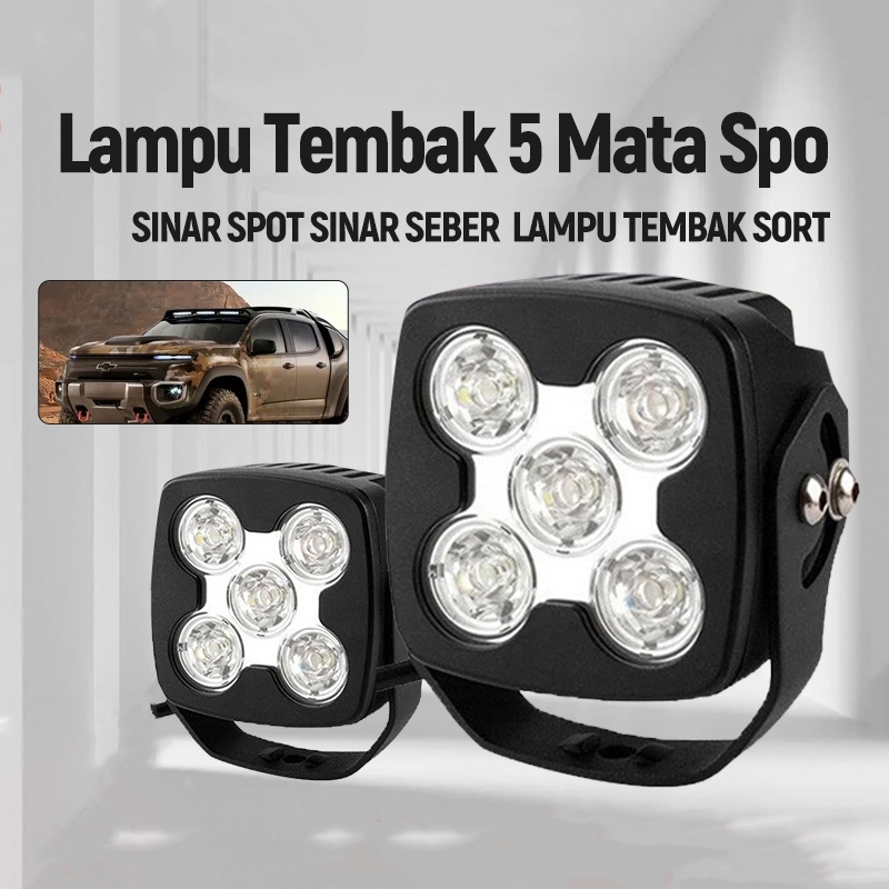 Lampu Sorot Tembak 5 Mata 50 Watt Truck Off Road 12-24 Volt Dotrex Motor Mobil