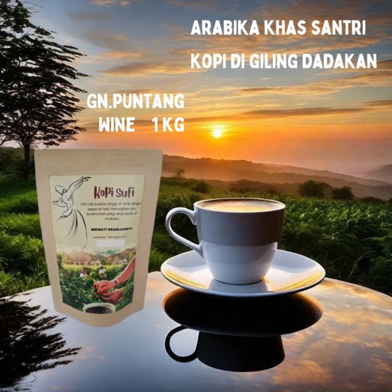 

kopi hitam Arabika PUNTANG WINE 1 kg kopi tubruk bubuk/biji