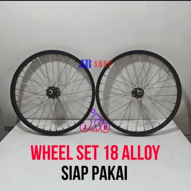 VELG RIM RIMS RODA SEPEDA 18 ALLOY WHEEL SET SIAP PAKAI BMX LIPAT MINI MINION DLL