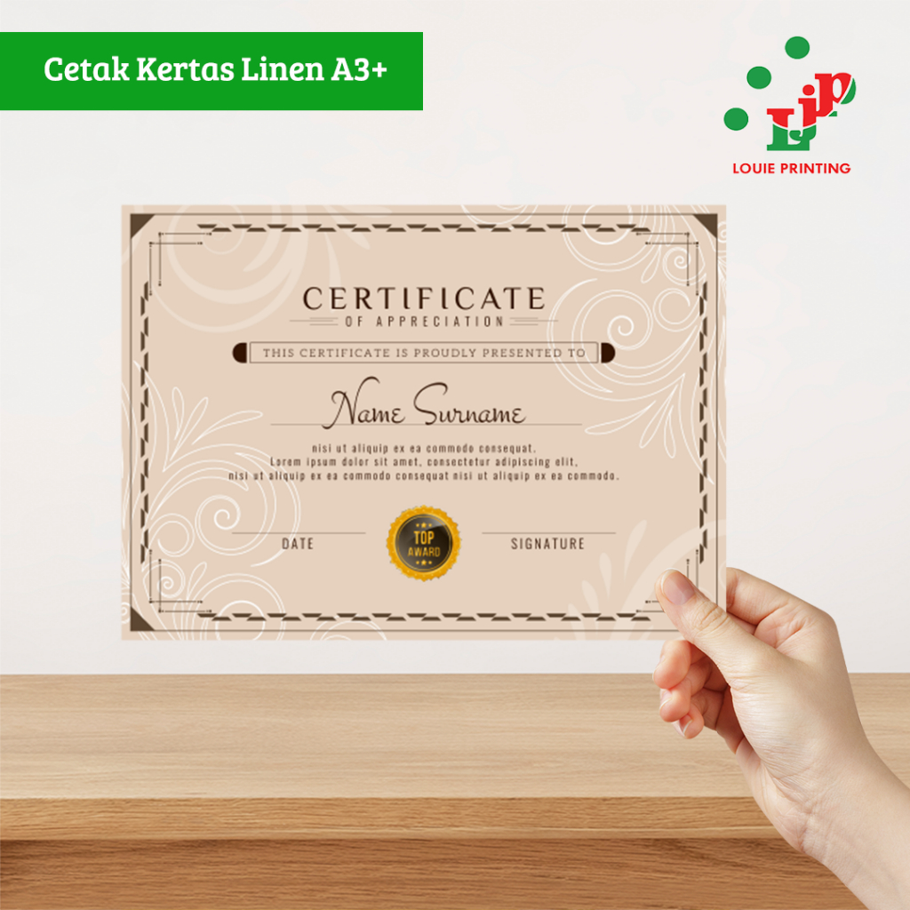 

Louie Printing Cetak/Print Kertas Linen A3+