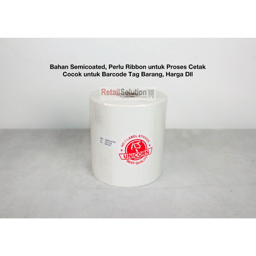 

RK Sticker Label Barcode Semicoat 100x100 mm / 100 x 100 mm / 10x10 cm