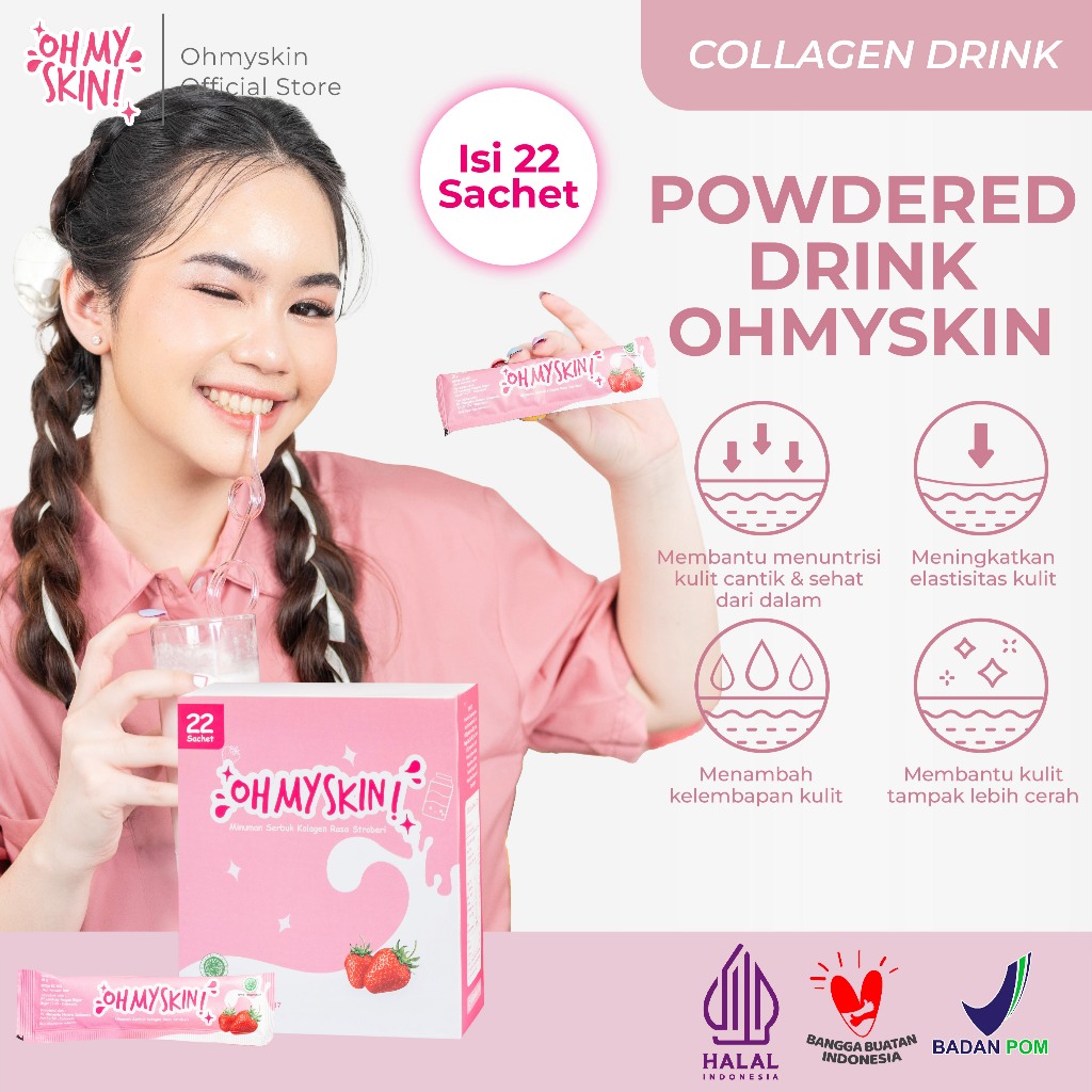 Oh My Skin! Collagen Beauty Drink BPOM / Collagen Drink Minuman Kesehatan mencerahkan kulit-22s