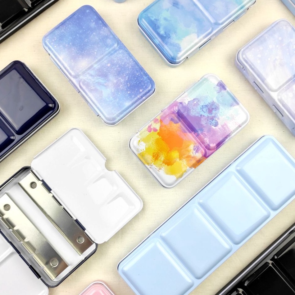

KODE S2Q5 Empty Metal Watercolor Paint Palette Tin Box