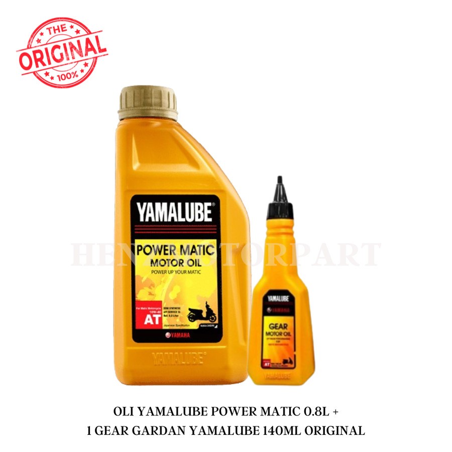 PAKET OLI YAMAHA YAMALUBE POWER MATIC 0.8L + OLI GEAR GARDAN YAMALUBE 140ML ASLI / ORIGINAL 100%