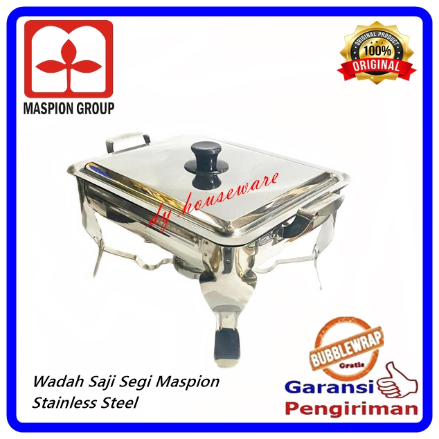 Wadah Saji Prasmanan Segi Dengan Kompor Pan With Stove Maspion