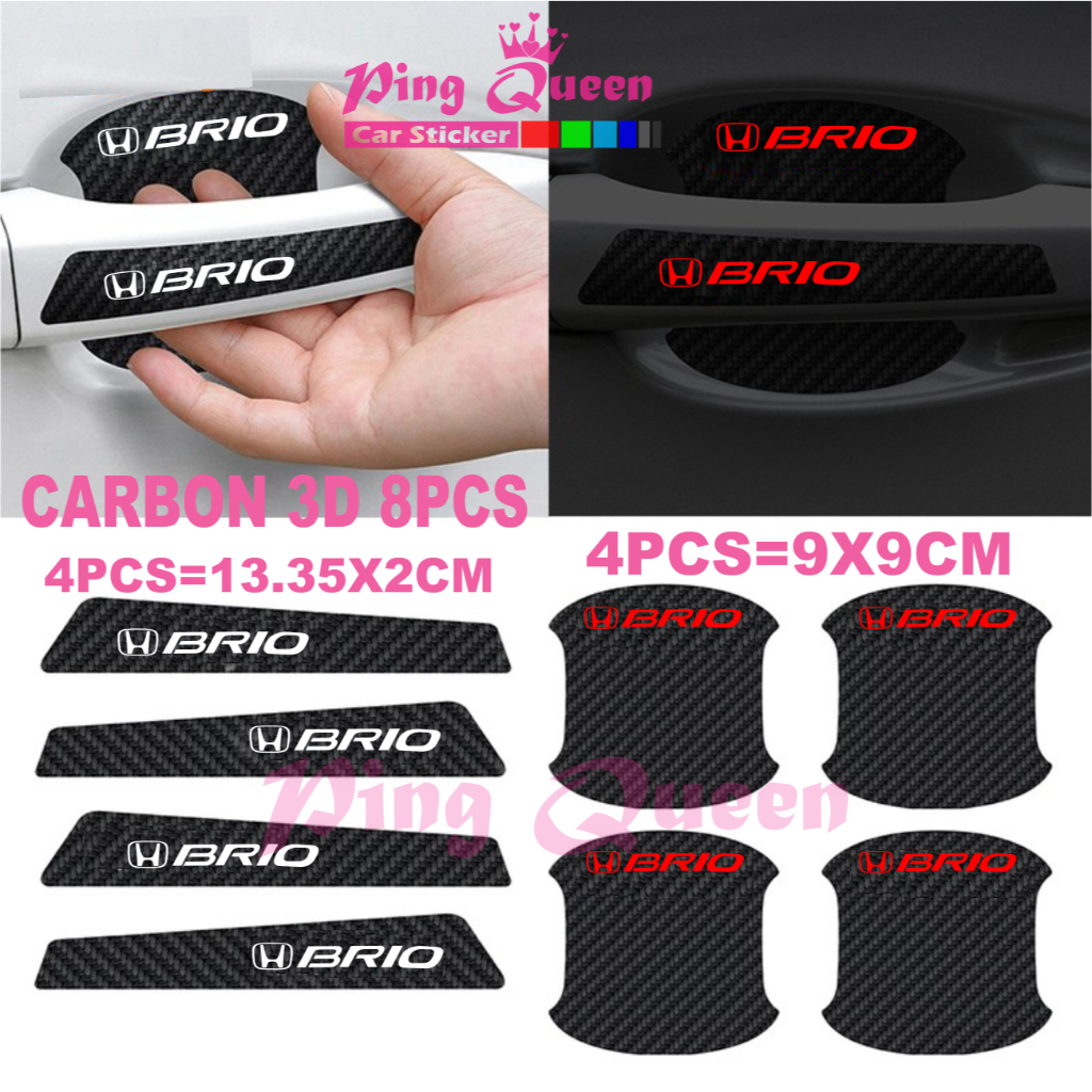 8PCS STICKER HANDLE MOBIL BRIO STICKER PELINDUNG HANDLE GAGANG PINTU MOBIL HONDA BRIO
