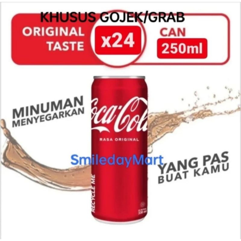 

Coca Cola Original 250ml | Cola Cola Can Original Isi 24 Pcs