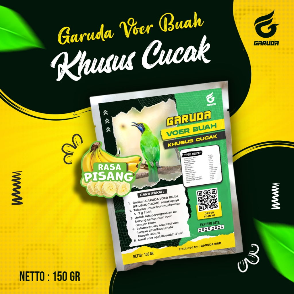 VOER KHUSUS BURUNG PEMAKAN BUAH | CUCAK | VOER HARIAN | VOER NUTRISI KOMPLIT  | GARUDA VOER KHUSUS C