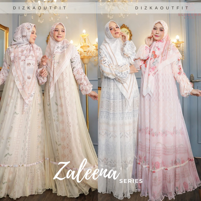 ZALEENA QIANA gamis set hijab syari voal premium Kondangan muslim by eldeena