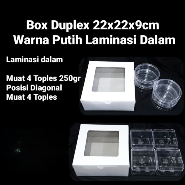 

( 3 pcs ) Box Duplek Ukuran 22x22x9 cm Packaging Kue Dus Putih Polos Laminasi Dalam
