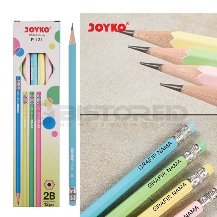 

[Grafir 2 sisi] Pensil Joyko P-121 Warna Warni Pastel 2B