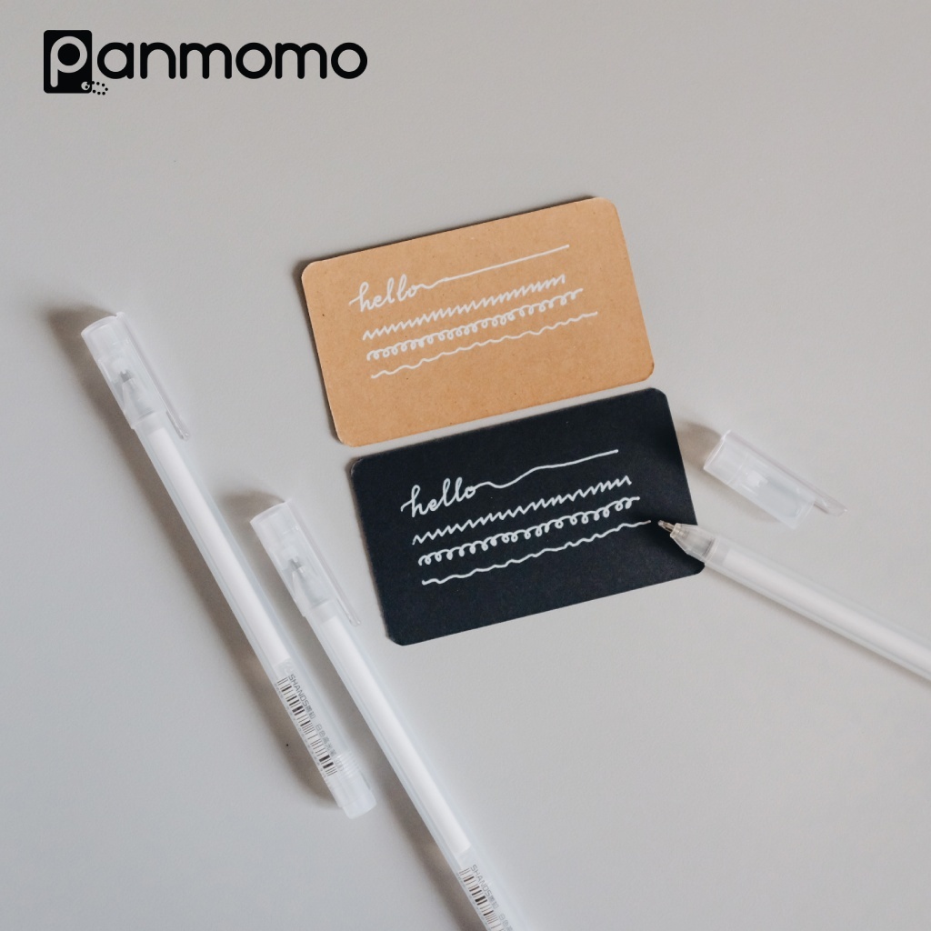 

panmomo Pure White Ballpoint Gel Pen | Pena Bolpoin Gel Tinta Putih Untuk DIY dan Lettering