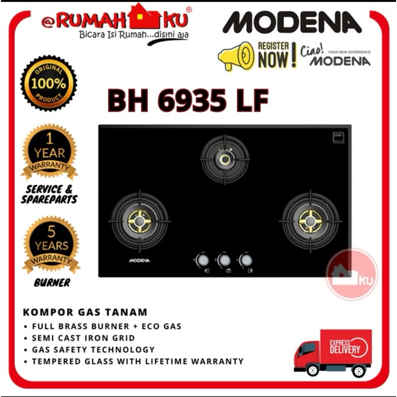 MODENA KOMPOR 3 TUNGKU BH 6935 LF