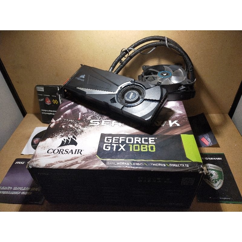 Gtx 1080 8gb ddr5 msi seahawk corsair rare item Segel original utuh fullset