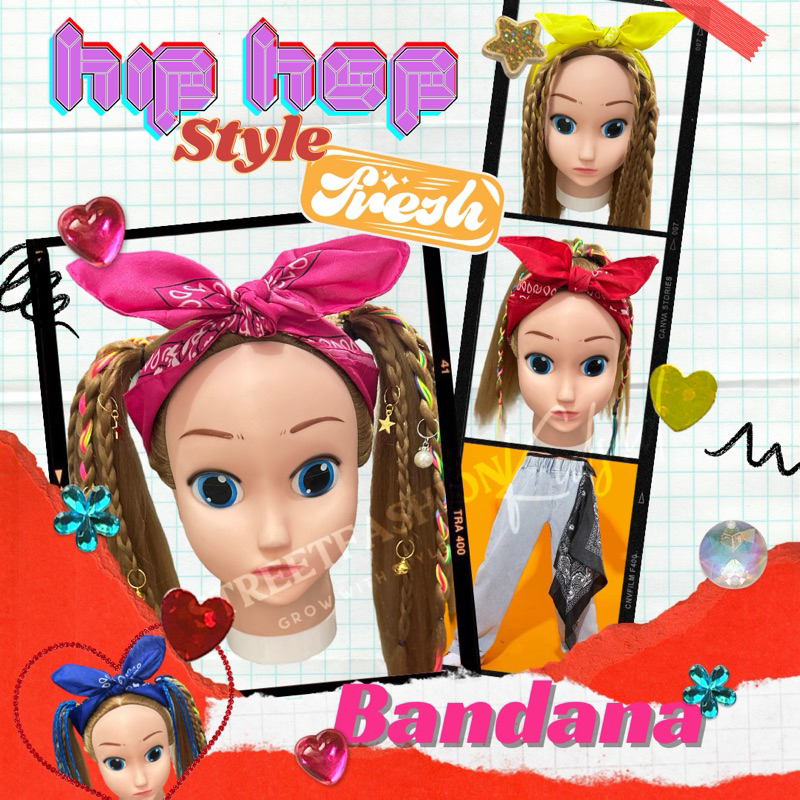 Streetfashionkids.id - Ikat Rambut Hip Hop Bandana Headband Anak Dewasa Slayer Impor Korea / Unisex