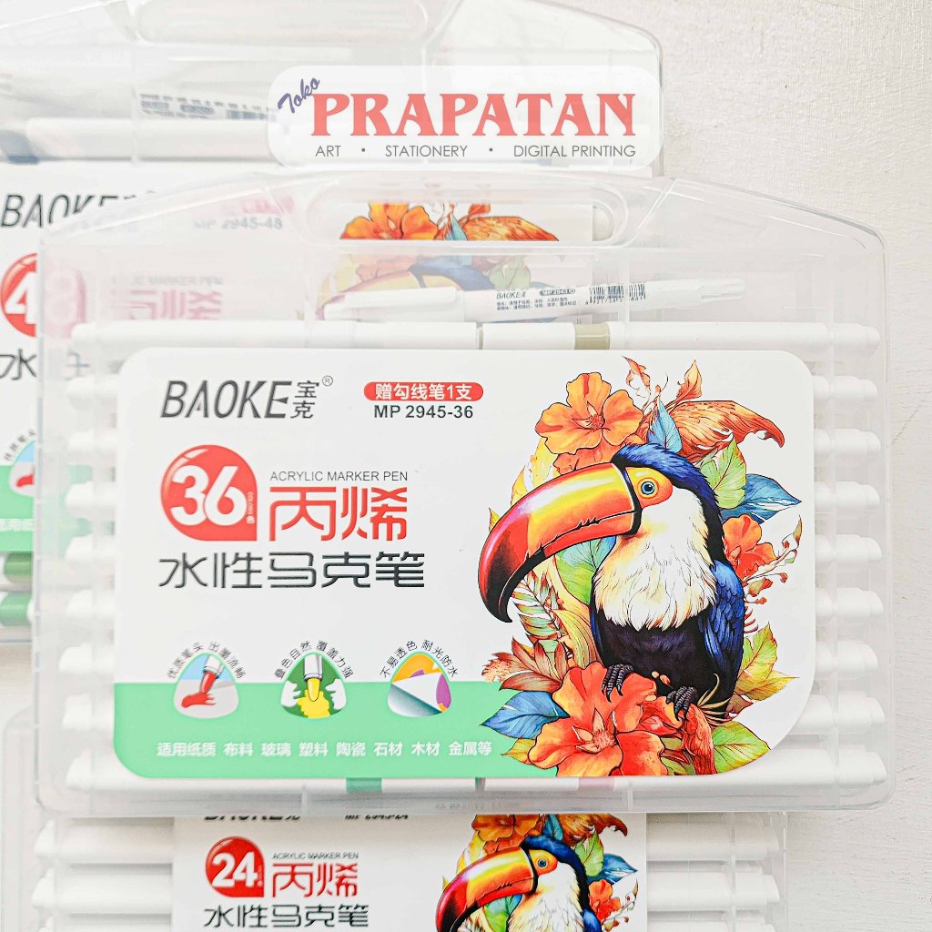 

BAOKE Acrylic Marker Set MP2945 | Acrylic Pen | Spidol Akrilik
