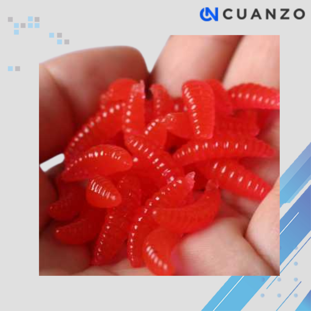 Umpan Pancing Bentuk Belatung 50 PCS / Umpan Pancing Bentuk Belatung / Umpang Pancing Buatan / Umpan