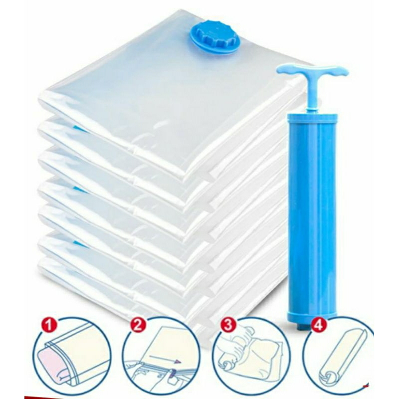 Plastik Vacum Kantong Pakaian Travel Transparan Anti-air / Vacum Bag  /  Vacum Bag Plastic Travel Va