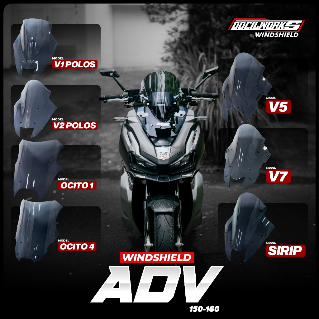 Docilworks - Visor Windshield Banyak Model 3mm ADV 150 160 OCITO JENONG
