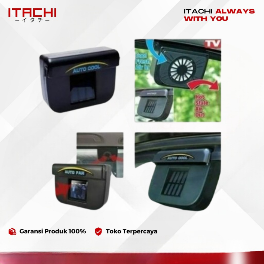 Kipas Angin Mobil Auto Fan Cooling Powered Car Solar Autofan Cooling Fan Air ZZONE