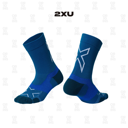2XU Unisex Vectr Cushion Crew Socks - Seaport/Majol | Kaos Kaki Lari