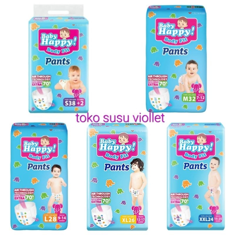 Baby Happy Pants S38+2/M32/L28/XL26/XXL24