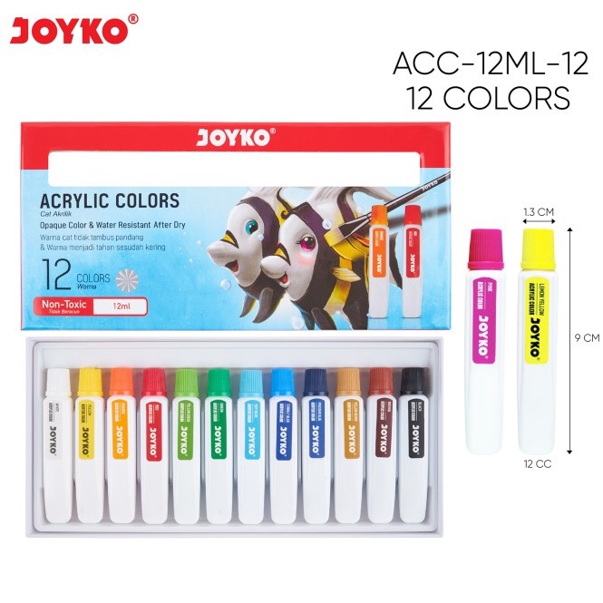 

KODE X25C Cat Akrilik Acrylic Color Joyko ACC12ML 12 warna 18 warna 24 warna