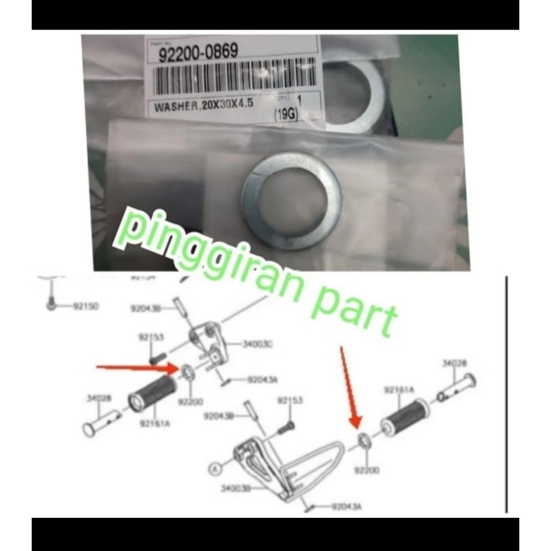 Ring step footstep belakang KLX 150 KLX150 original