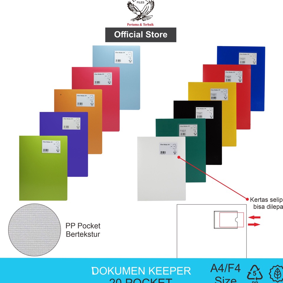 

KODE E65O Dokumen Keeper Clear Holder Document Keeper Display Book EAGLE A4 F4 2 Pocket