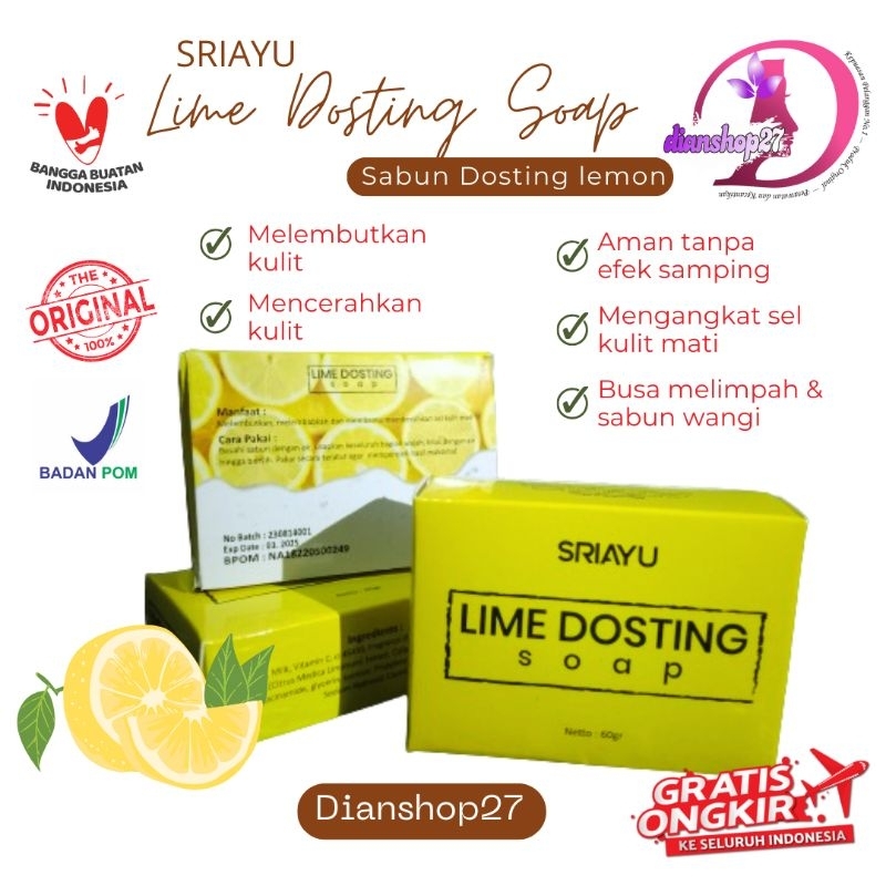 [TERLARIS] SABUN DOSTING – Sriayu Lime Dosting Soap 60gr Natural Whitening Original BPOM l Sriayu Li