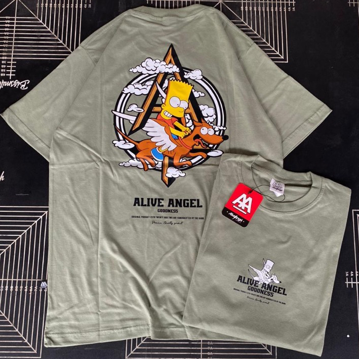 Kaos Distro Simpsons And Dogs Sage Pria & Wanita / T-shirt Streetwear Lengan Pendek Simple Art Carto