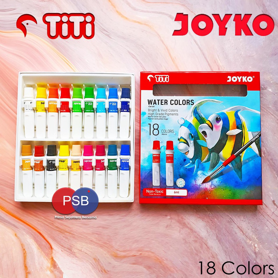 

Terkeren Titi Joyko Water color 18 colors cat air Titi Joyko 18 warna