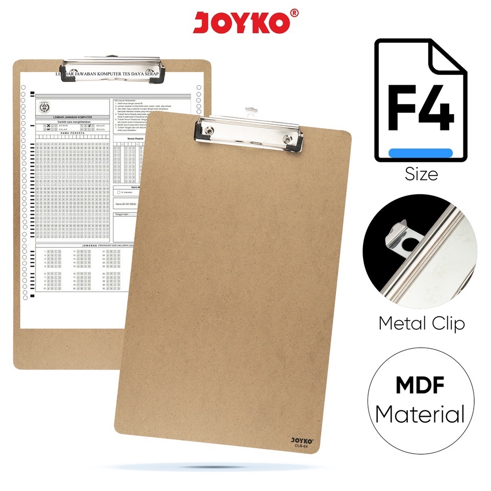 

Best Model Clipboard Papan Jalan Alas Ujian Joyko CLB64 F4