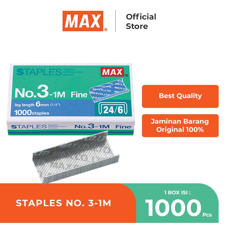 

Ready Berkualitas MAX Staples Isi Staples No31M PACK