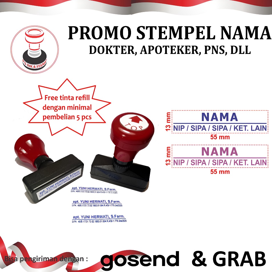 

Murah Terkeren STEMPEL NAMA DOKTER APOTEKER PNS DLL