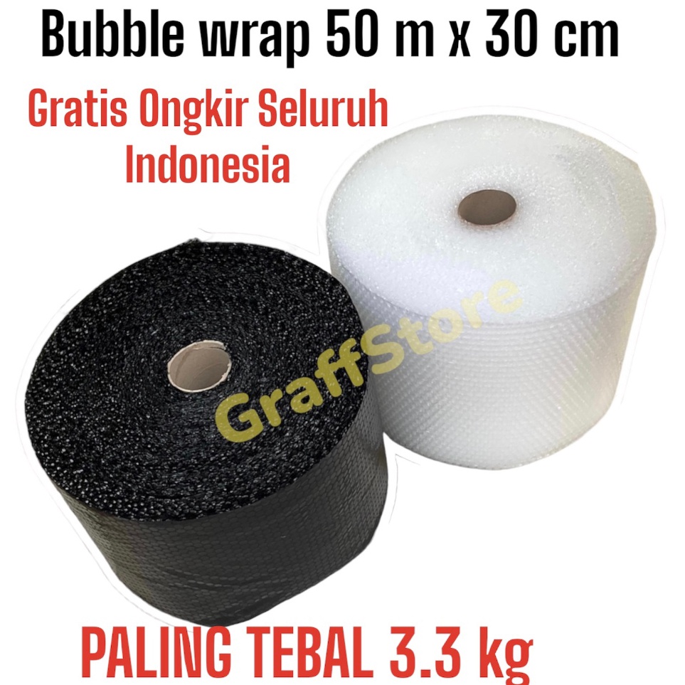 

Garansi Termurah bubble wrap 5 meter x 3 cm hitam bening plastik bubble tebal pekat lentur bubblewrap