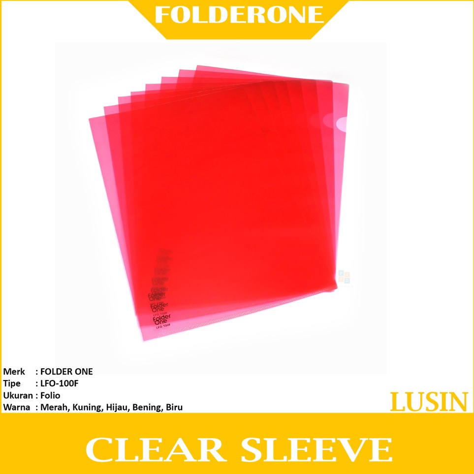 

Update Murah FOLDER ONE Map L Map Bening Folio F4 Warna Lusin