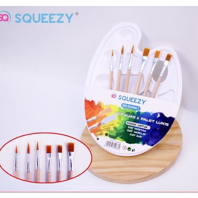 

Pasti Heboh SQUEEZY set kuas palet lukis