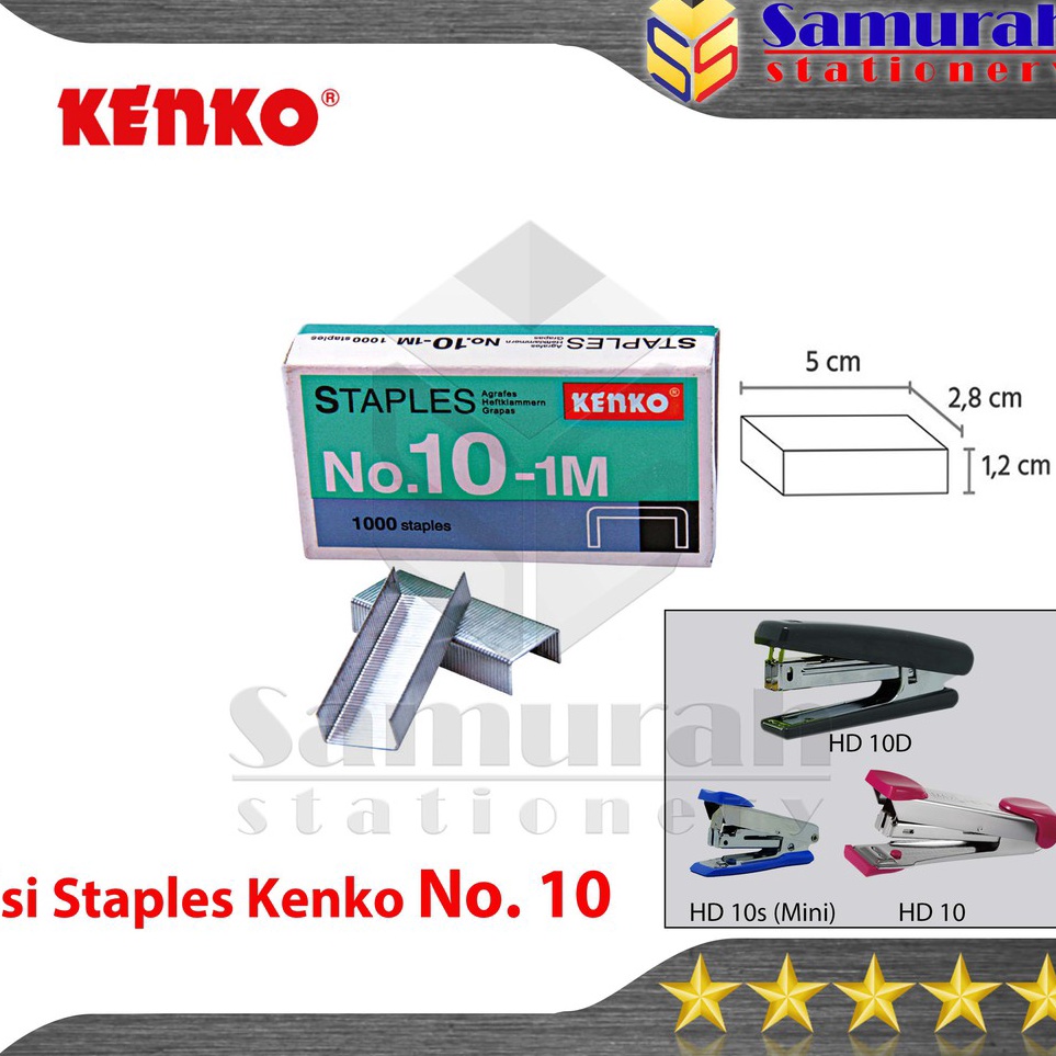 

Flash Sale Isi Staples Kenko No 1 per Box Isi 2 pak Kecil Refill Stapler no 1 isi Stepler Kecil isi Hekter Hd 1
