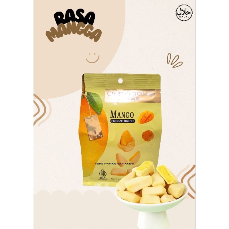 

TYL URSNACK Freeze Dried Mango - Cemilan Buah Kering Rasa mangga Cemilan keripik asli HALAL & BPOM