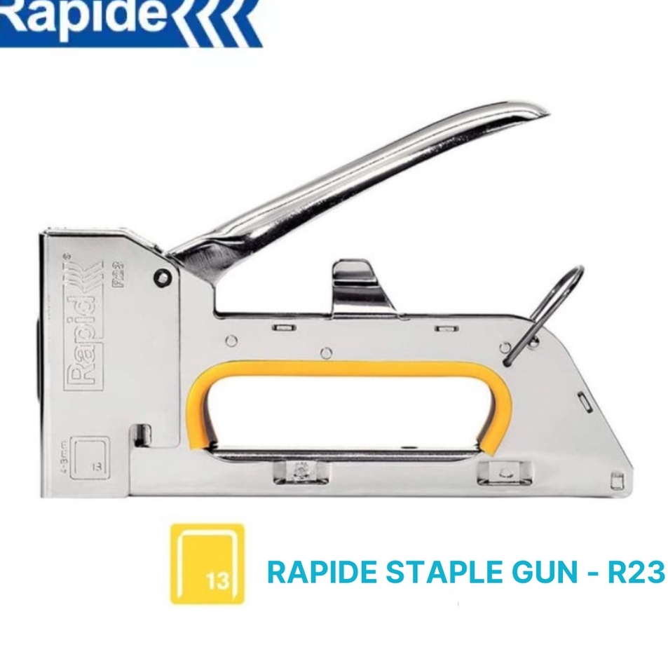 

Top Grade DIJAMIN ASLI RAPIDE Staple Stapler Gun Tacker R23 Staples Hekter Gun Tembak Manual untuk Pengerjaan Sofa Jok Motor Kursi Laminating Dekorasi