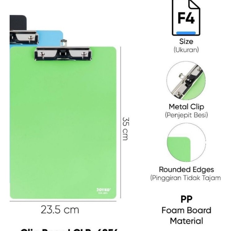 

Baru Puas Clip Board Joyko Folio CLB68F4 1pcs