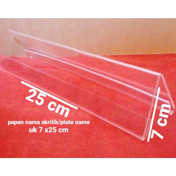 

Super Korting akrilik papan nama name tag uk 7 x 25 cm tebal 2mm
