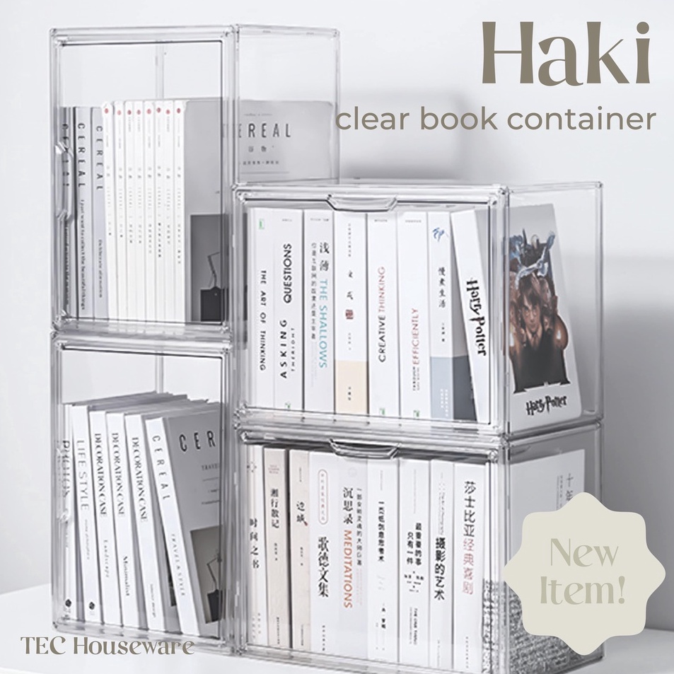 

Kejutan Promo TECHAKI Transparent Acrylic Book Magazine Organizer Container Box Transparan Premium Berkualitas Kotak Penyimpanan Bening Akrilik Organiser Estetik Storage Box Serbaguna Penutup