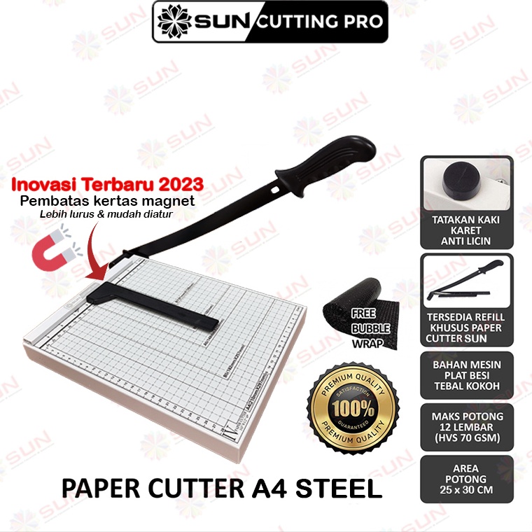 

KODE D75N Paper Cutter A4 Alat Potong Mesin Pemotong Kertas HVS Sticker Dos PVC ID Card Yellow Board Art Paper Vinyl Bontax Camel Kertas Foto A4 Glossy Silky Glossy Photo Paper A5 A4
