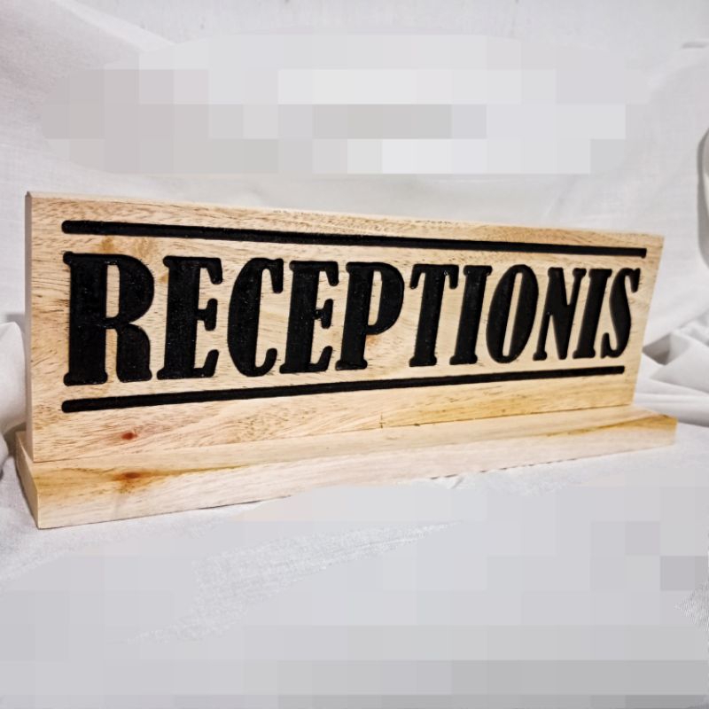 

Sign Board papan nama meja Resepsionis Bahaa Kayu Ukir